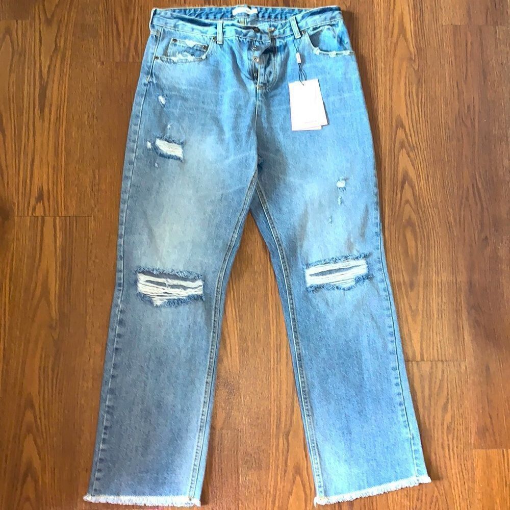 Avec Les Filles size 31 distressed button fly denim jeans